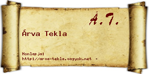 Árva Tekla névjegykártya